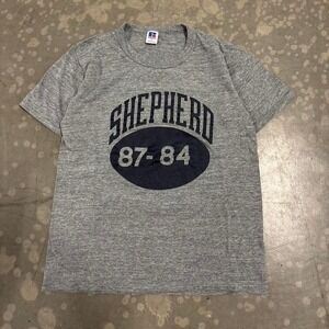 Vintage 80's Russell Athletic Shepherd T Shirt Gray USA Made Size M HS Football